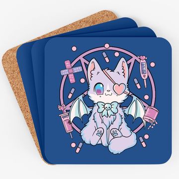 Discover Pastel Goth Kawaii Yami Cat Coaster