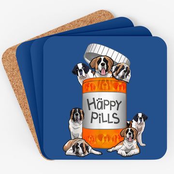 Discover Happy Pills Saint Bernard Coaster