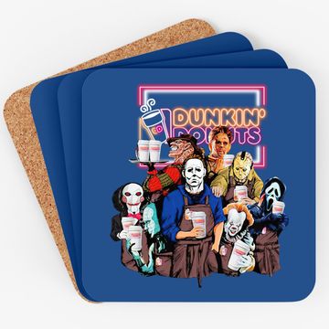 Discover Halloween Horror Friends Love Dunkin Donuts Coaster