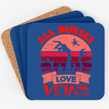 Discover Halloween Nurse Coaster All Nurses Love Veins Vampire Coaster