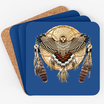 Discover Red-tail Hawk Dreamcatcher Mandala Classic Coaster