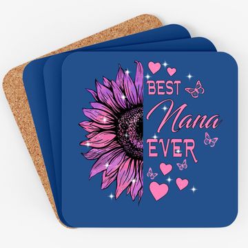 Discover Best Nana Ever Purple Flowers Classic Coaster
