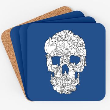 Discover Cat Skull Halloween Coaster