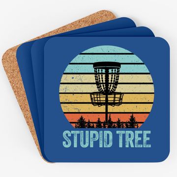 Discover Disc Golf Funny Stupid Tree Retro Coaster