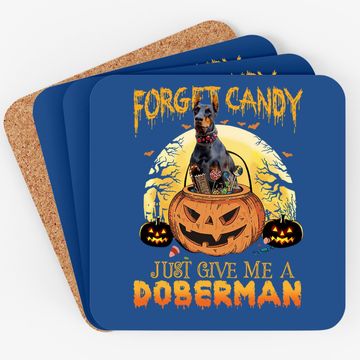 Discover Candy Pumpkin Doberman Dog Coaster