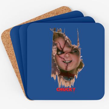 Discover Child's Play Broken Door Here's Chucky Poster Coaster