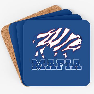 Discover Red Bills Mafia Zubaz Logo Coaster