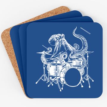 Discover Drummer Octopus Playing Drums Coaster
