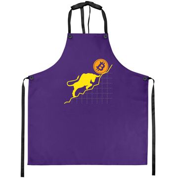 Discover Bitcoin Trader Crypto Asset Trader Bull Trend Art Apron Apron