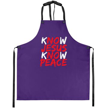 Discover Christian Jesus Bible Verse Scripture Know Jesus Know Peace Apron