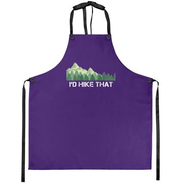 Discover Funny Hiking Apron I'd Hike That Outdoor Camping Gift
