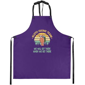 Discover Sloth Hiking Team Hiker Camper Funny Retro Apron