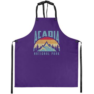 Discover Acadia National Park Maine Mountains Retro Apron