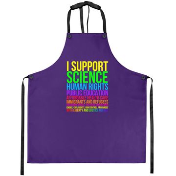 Discover Science Human Rights Education Health Care Freedom Message Apron