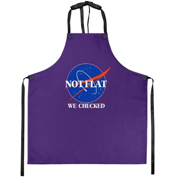 Discover Not Flat We Checked Funny Flat Earth Apron