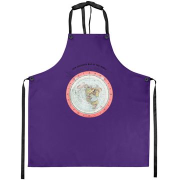 Discover Flat Earth Theory World Map - Funny Conspiracy Theory Apron Apron