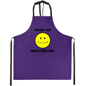 Discover Thank You Have A Nice Day Smiley Grocery Bag Novelty Apron