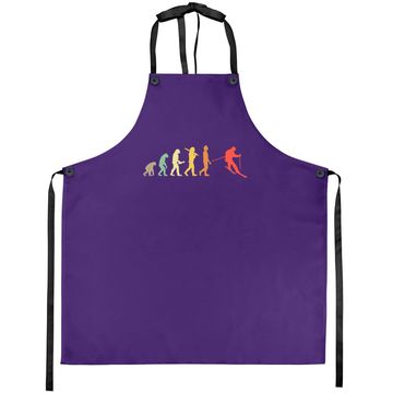 Discover Retro Skiing Evolution Gift For Skiers Apron