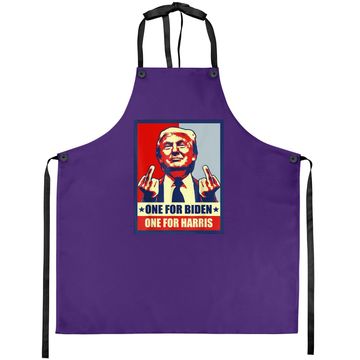 Discover Trump Middle Finger Biden Harris Republican American Flag Apron