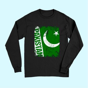 Discover PAKISTAN Big Flag Vintage Distressed Long Sleeves