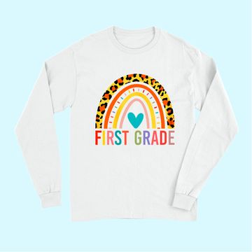 Discover First Grade Rainbow Girls Boys Teacher Team Long Sleeves