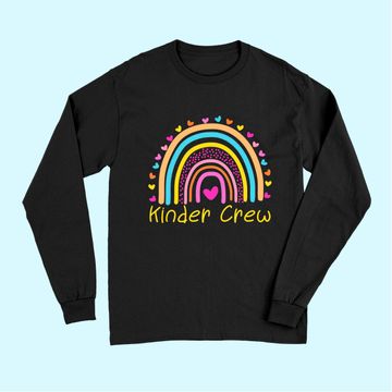 Discover Kinder Crew Kindergarten Teacher Rainbow Heart Long Sleeves