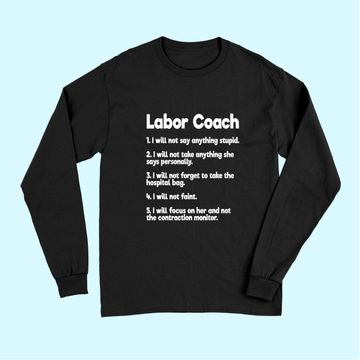 Discover Labor Coach Expecting Dad Rules Papa Long Sleeves