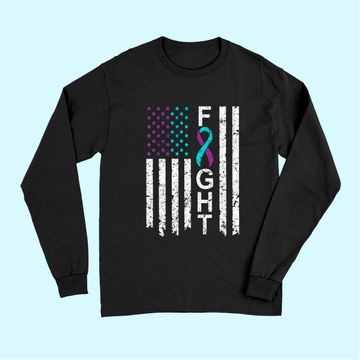 Discover Suicide Prevention Awareness Long Sleeves American Flag Distress Long Sleeves