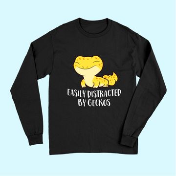 Discover Easily Distracted By Geckos Cute Leopard Lizard Long Sleeves
