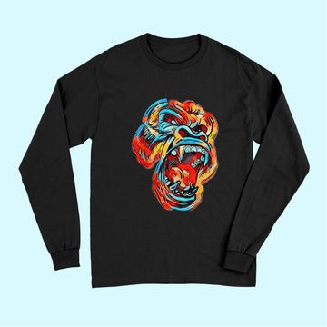 Discover Colorful Silverback Gorilla Image Gorillas Picture Ape Long Sleeves