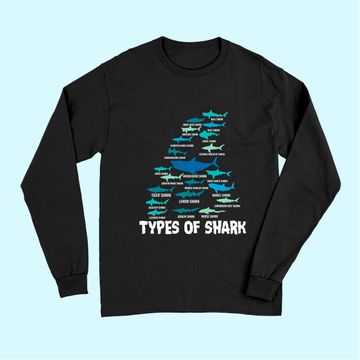 Discover Types of Shark Megalodon Great White Nurse Shark Long Sleeves
