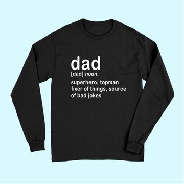 Discover Dad Definition Super Hero Dictionary Fathers Day Long Sleeves