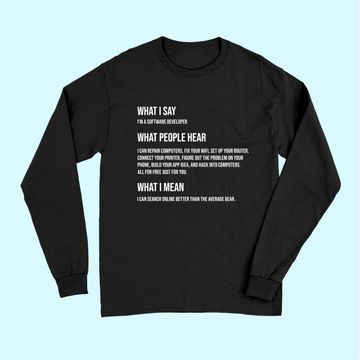 Discover I'm a Software Developer What I Say What I Mean Long Sleeves