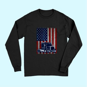 Discover Truck Driver American Flag Long Sleeves