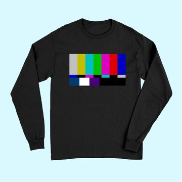 Discover No Signal Television Screen Color Bars Test Pattern Long Sleeves
