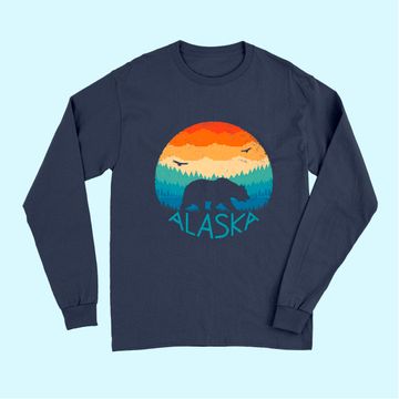 Discover Alaska Retro Grizzly Bear Long Sleeves
