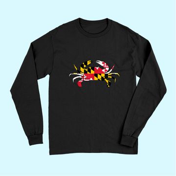 Discover Maryland Crab State Pride Flag Long Sleeves