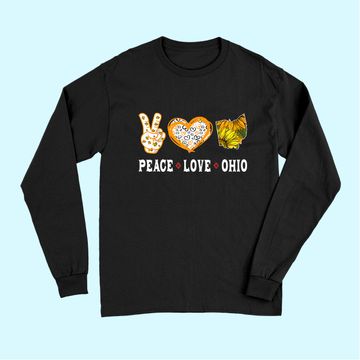 Discover Peace love Ohio State Souvenirs Sunflower Long Sleeves