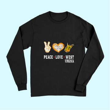 Discover Peace love West Virginia State Sunflower Long Sleeves