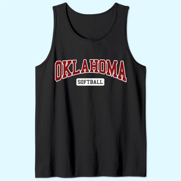 Discover Oklahoma Softball Classic Retro Style Softball Player Tank Top