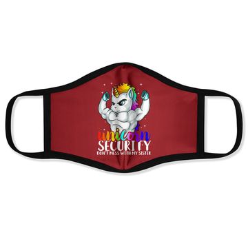Discover Unicorn Security Dont Mess With My Sister Funny Brother Gift Face Mask