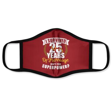 Discover 25 Years Of Marriage Superpower 25th Wedding Anniversary Face Mask