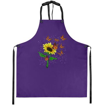 Discover Flower Blossom Butterflies Nature Butterfly Sunflower Apron
