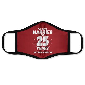 Discover Couples Married 25 Years - Funny 25th Wedding Anniversary Face Mask
