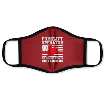 Discover Forklift Operator The Thin Line American Flag Face Mask