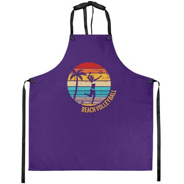 Discover Beach Volleyball Vintage Retro Apron