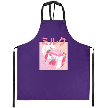 Discover Japanese Kawaii Strawberry Milk Shake Carton Apron