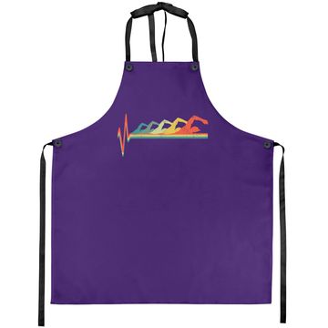 Discover Swimming Swimmer Heartbeat Retro Apron