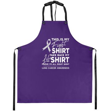 Discover This Is My Fight Apron Lung Cancer Awareness Support Ribbon Apron