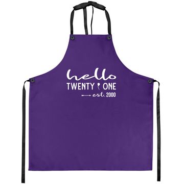 Discover Hello Twenty-one Est. 2000 21st Birthday Gift Apron